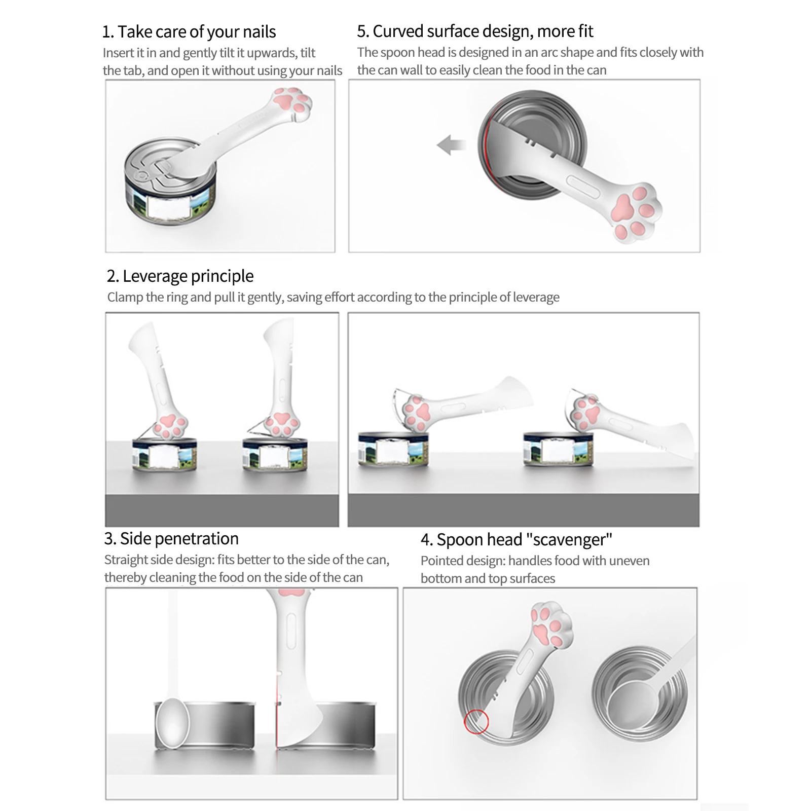 Мультяшный дизайн в виде кошачьей лапы консервный нож многофункциональный для