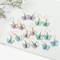 lats vintage oil painting style butterfly earrings korean drop earrings for women 2020 fashion female elegant jewelry kolczyki