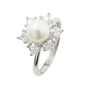 

Adjustable 925 Sterling Silver Rings for Women Spins Rotated Pearl Ring Mount Settings Bases for Jewelry Making DIY Charms Bulk