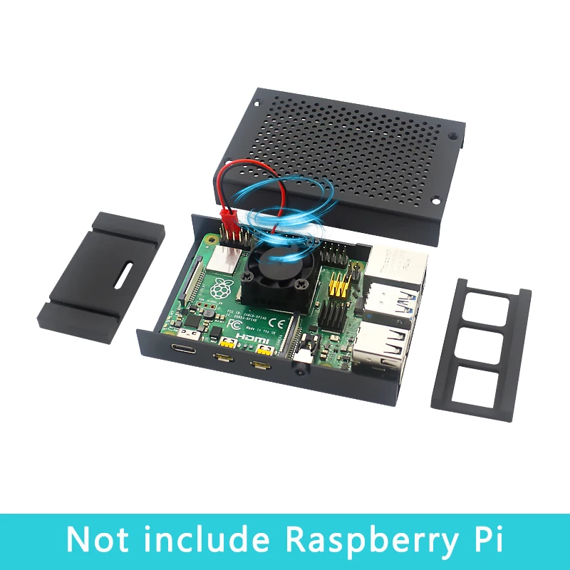 Алюминиевый Чехол Raspberry Pi 4 серебристый черный корпус дополнительный охлаждающий