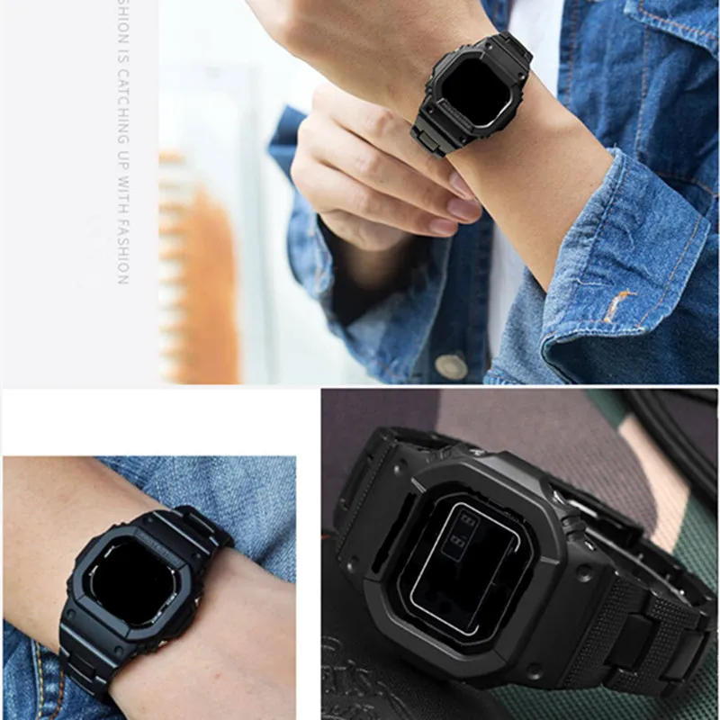 

Plastic Steel watch band 26*16mm strap for DW-6900/DW9600/DW5600 GA2100 and Stainless Steel Case Bumper Accessories