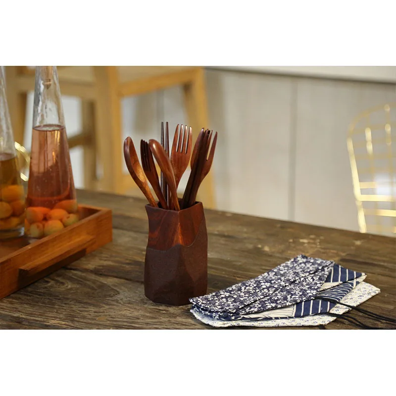 Портативная посуда деревянные столовые приборы в комплекте с полезной