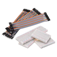 uxcell breadboards kit 830400 point solderless breadboards with mf jumper wire 1 set