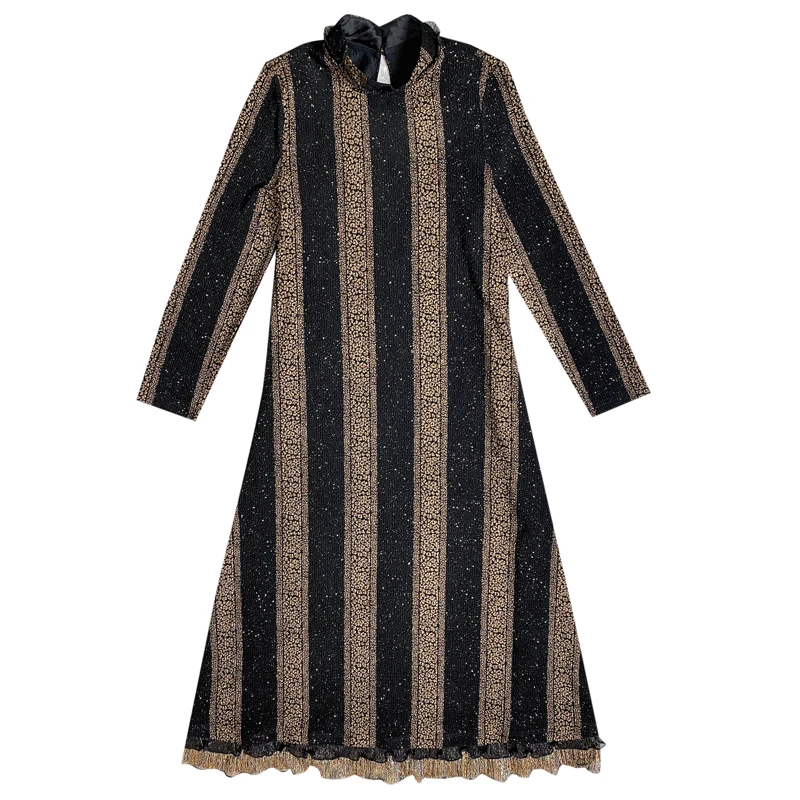 COIGARSAM 4XL размера плюс полосатые женские длинные Новое весеннее детское платье с