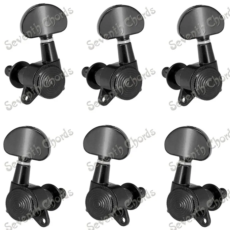 

A Set 6 PCS Black Locked String Guitar Tuning Pegs Tuners Machine Heads for Folk Acoustic Electric Guitar 3R3L (BY-NH-BK-3R3L)