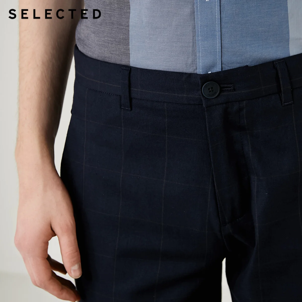 Шорты мужские прямые в клетку до колена | Мужская одежда