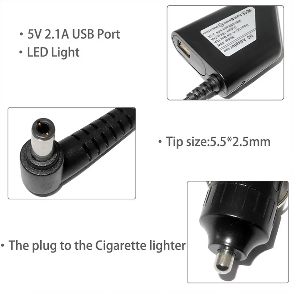 

Charging Source Multi-plug 90W Car Laptop Power Adapter With 10 Direct Current Heads Overheat Protection Adapter