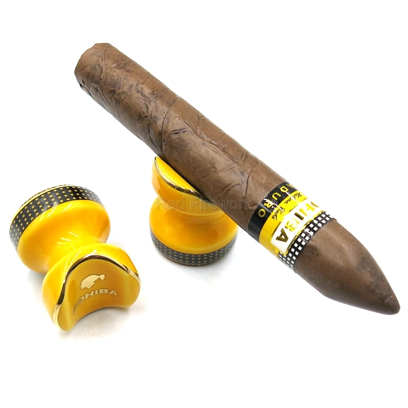COHIBA Керамика мини сигары держатель 2 трубки Таблица сигар S мундштук Портативный сигарная пепельница, для курения аксессуары