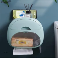 wall mounted bathroom large capacity storage box punch free roll paper drawer garbage bag household goods bathroom accessories