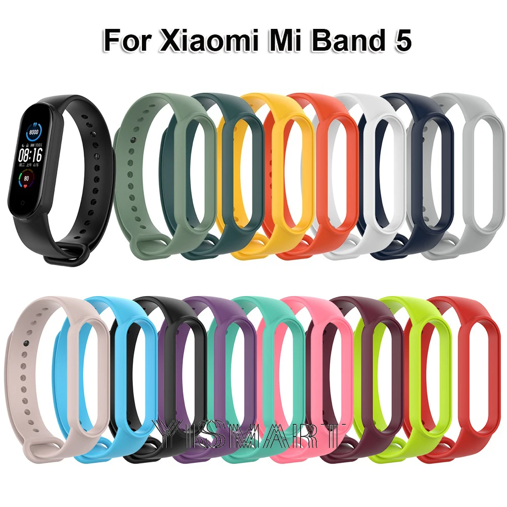 

Yismart Bracelet Straps for Xiaomi Mi Band 5 Smartwatch Soft Silicone Wrist Strap Replacement Watch Band