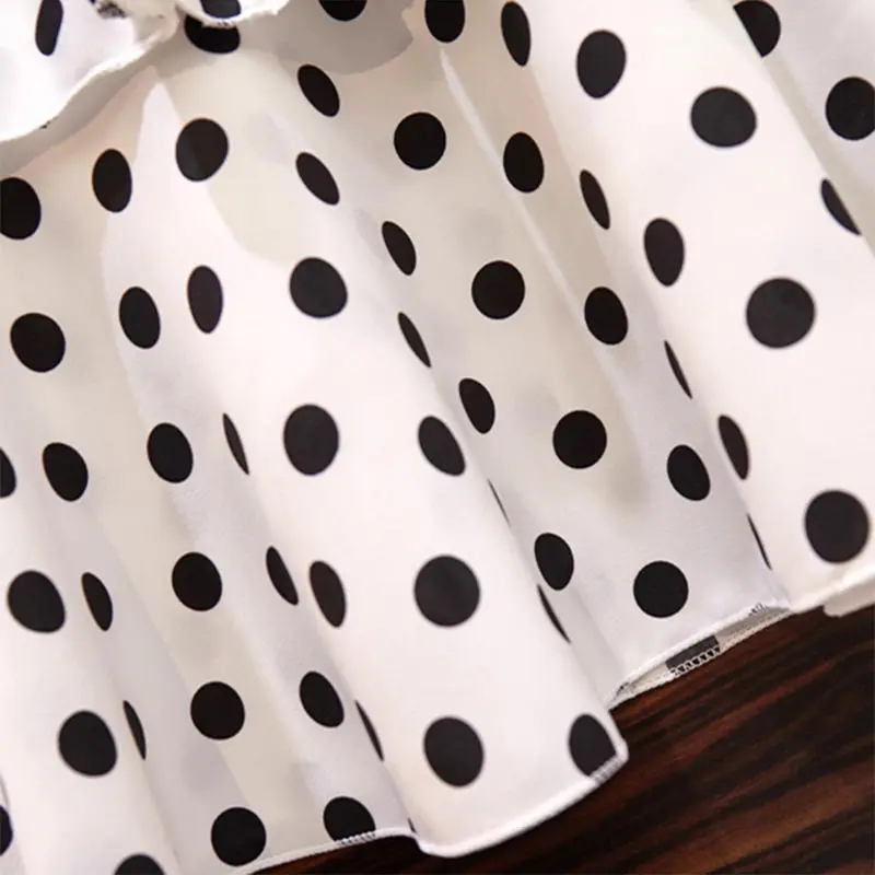 Женская плиссированная юбка миди многослойная в белый горошек с цветочным