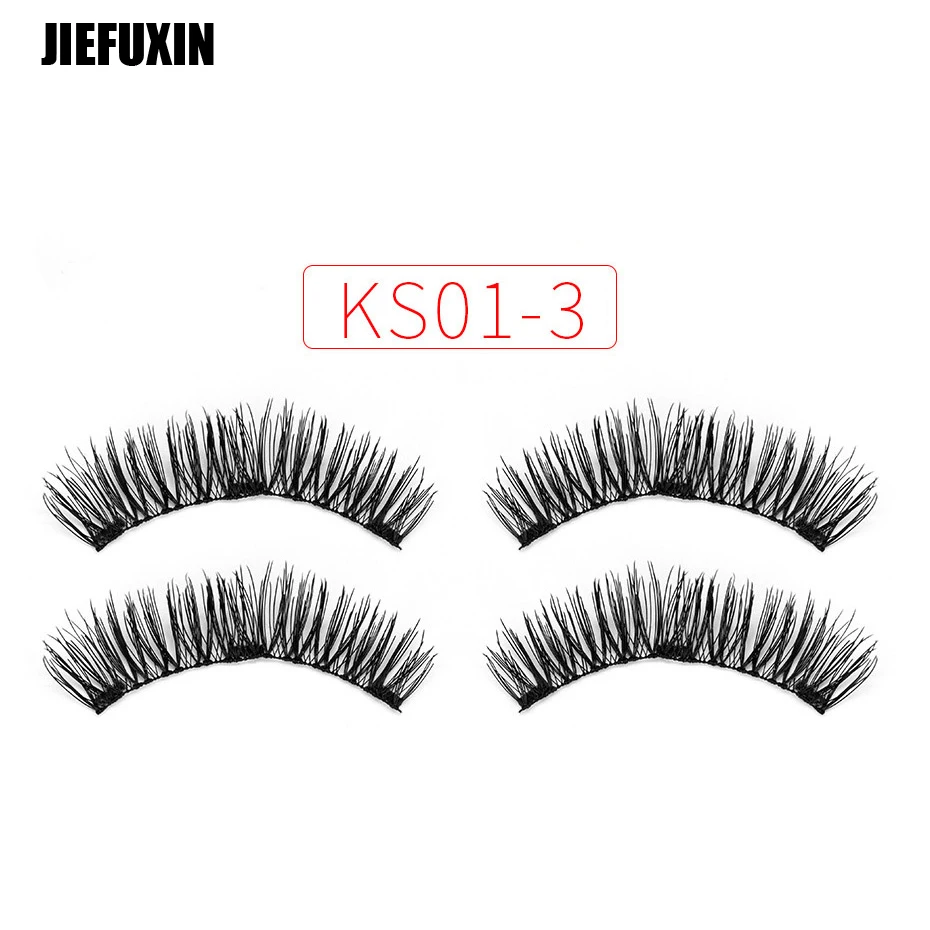 KSO1-3 JIEFUXIN Горячая 3D двойной Магнитный Магнит для ресниц Накладные ресницы полная полоса магнитные реснички ресницы многоразовые ресницы - Цвет: KSO1-3