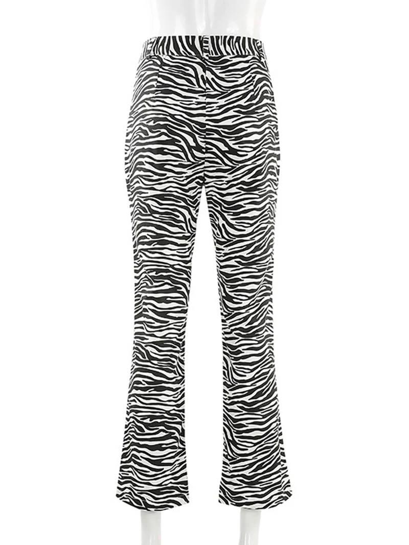 

Kayotuas Women Pants Summer Wild Black and White Casual Long Zebra Stripe High Waist Casual Hot Sale Ladies Trousers