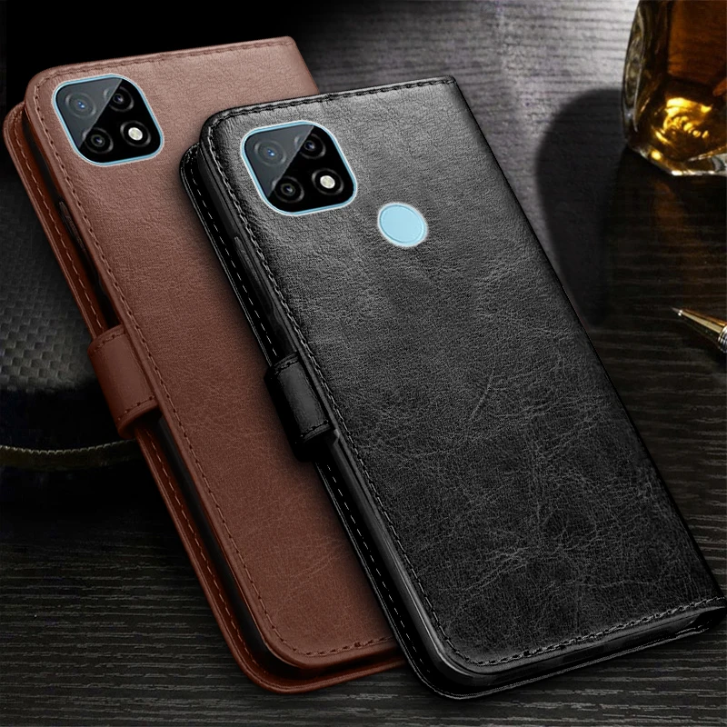 Кожаный чехол книжка с магнитной подставкой для realmi c21 fundas Kingdom relme realmy realme c 21