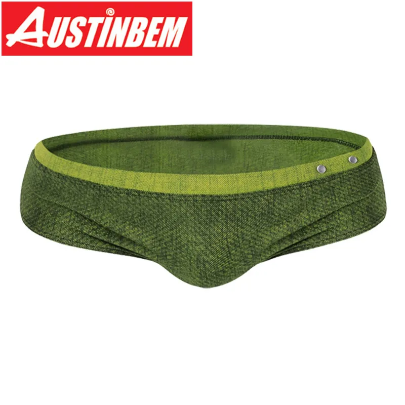 Мужские плавки боксеры Austinbem однотонные с низкой талией для плавания