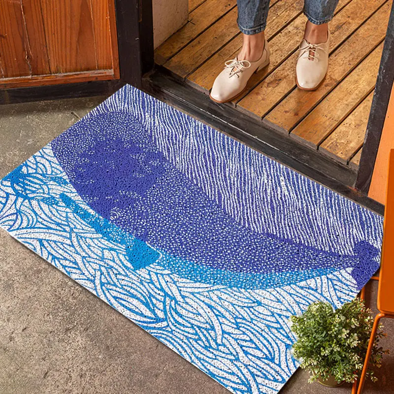 

Cute Printed Doormats Carpet PVC Silk Loop Dustproof Home Door Rugs Hallway Custom Size Rectangle Entrance Pad Anti-slip Carpet