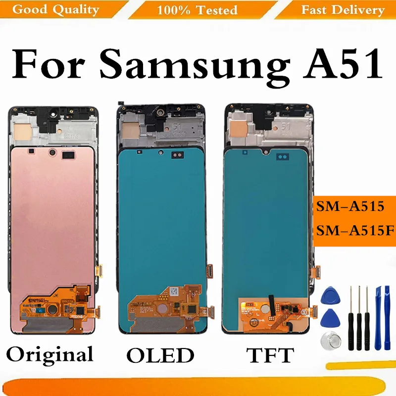 ЖК-дисплей с сенсорным экраном для Samsung A51 A515 дигитайзер в сборе замена рамкой SM-A505
