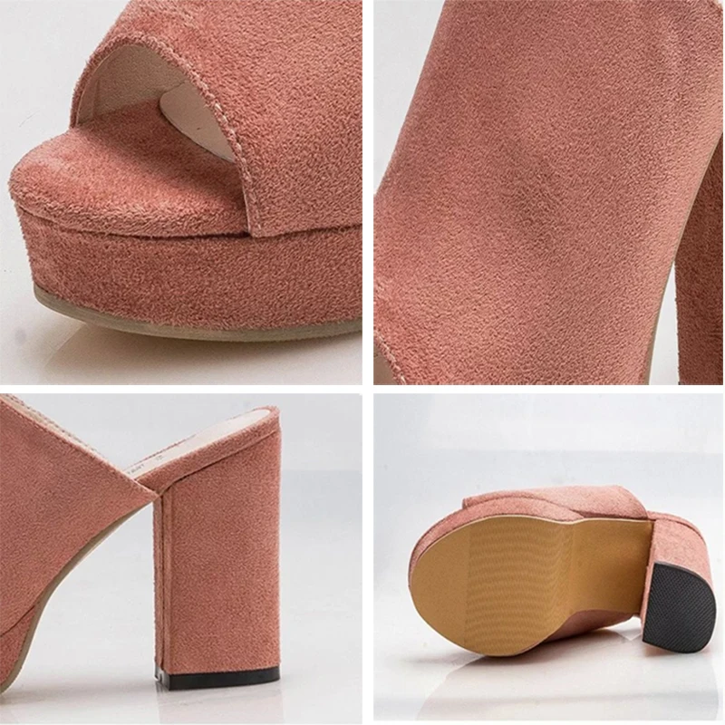 Розовые пикантные женские босоножки Открытый носок Летние нубук Босоножки на