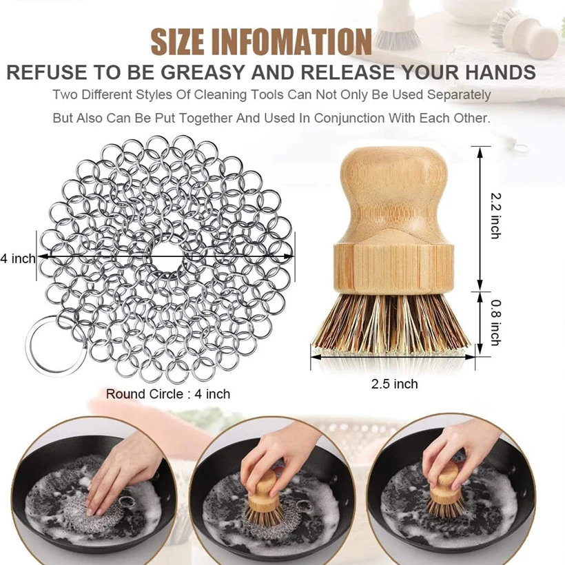 Щетки для чистки под дерево щетка гриля чугунной сковороды Голландская чугунный