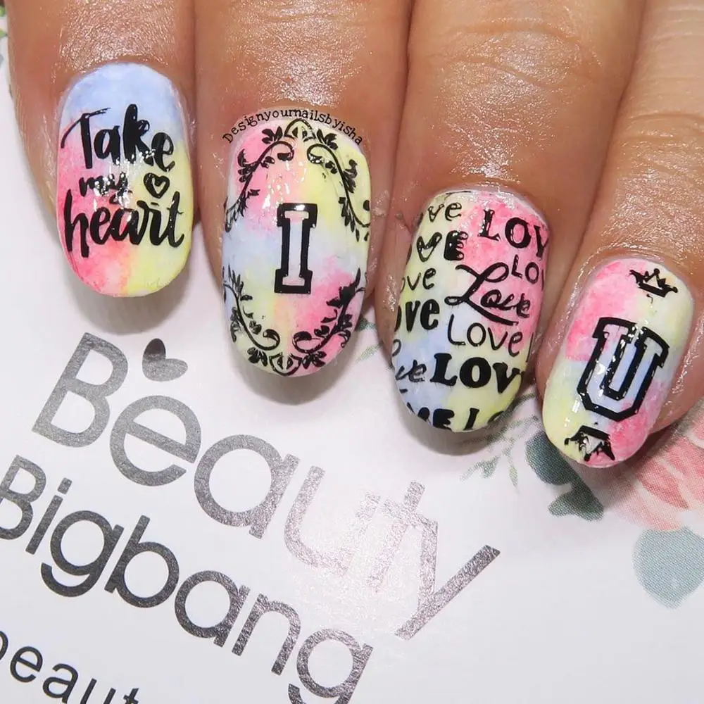 BEAUTYBIGBANG 6*12 см пластины для штамповки ногтей прямоугольные буквы дизайн алфавита