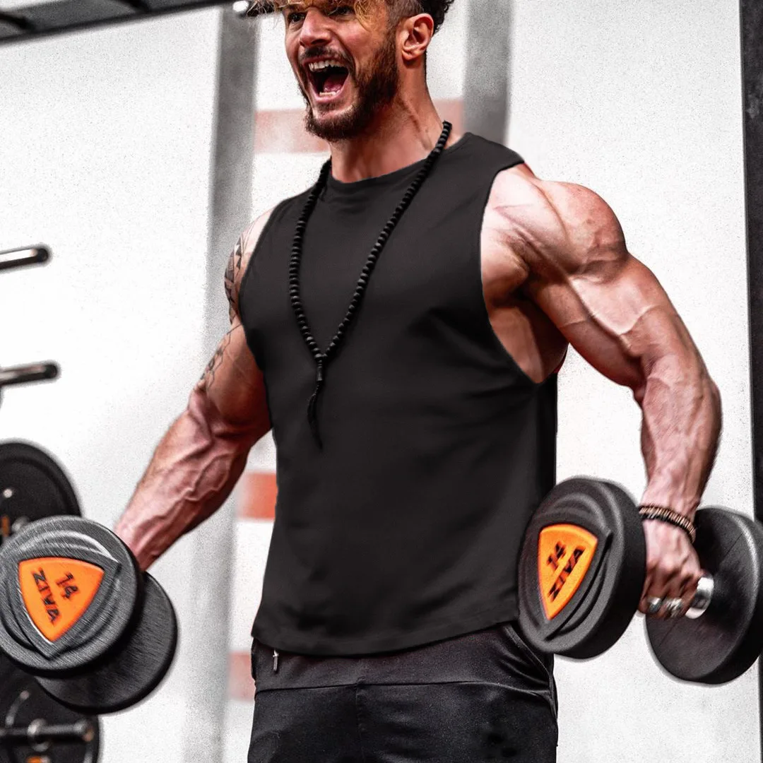 Summer Man Stringer Tank Top Bodybuilding Workout Shirts Solid Sleeveless Shirt Casual Sportswear | Мужская одежда