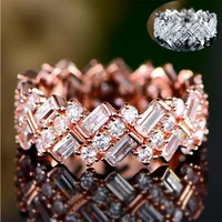 new trendy crystal engagement hot sale rings for women white zircon cubic elegant female wedding jewelry
