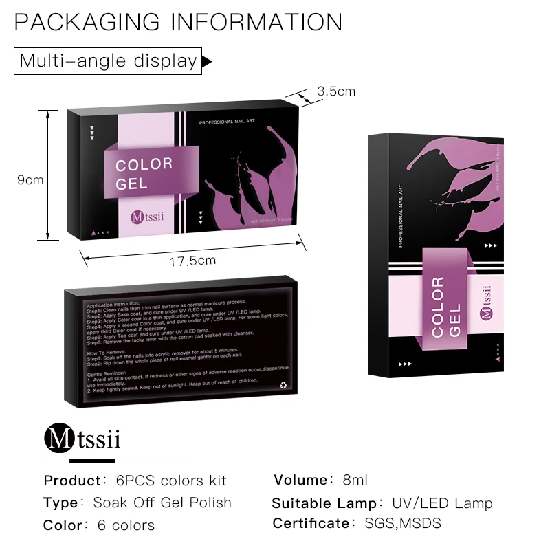 

Mtssii 6pcs Plum Nail Gel Polish Set Nails Art Semi Permanent UV Gel Polish All For Manicures Nail Design Base Top Coat