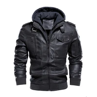 pop winter jacket men motorcycle hooded pu leather jacket men warm casual leather jackets male slim fit bomber windbreaker coats