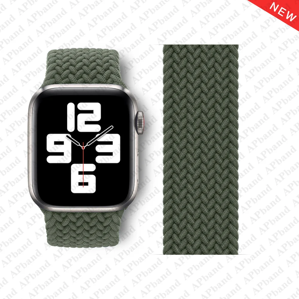 

Braided Solo Loop For Apple Watch band 44mm 40mm 42mm 38mm Fabric Nylon Elastic Belt Bracelet iWatch 3 4 5 SE 6 Strap