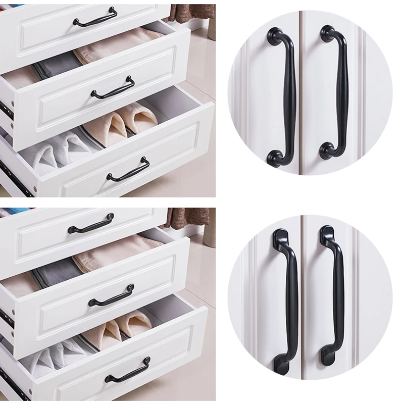 Черная Современная никелевая кухонная ручка 1 шт. для вытягивания кухонной двери