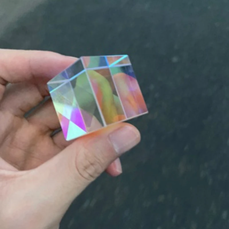 

5MM Prism Six-Sided Bright Light Combine Cube Prism Stained Glass Beam Splitting Prism Optical Experiment Instrument Bright