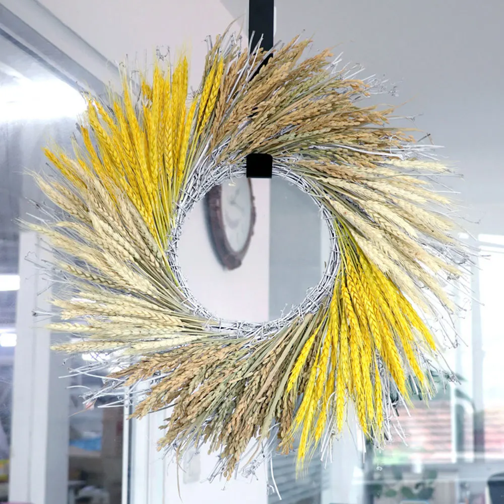 Украшение для двери дома венок из пшеницы праздничный реквизит гирлянда окно