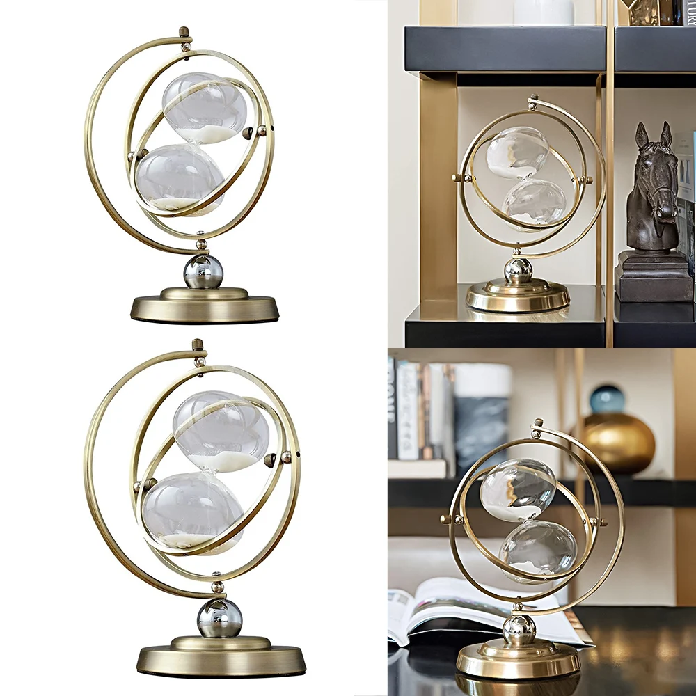 

Песочные часы, песочные часы с круглыми часами, настольные часы, песочные часы 30/15 минут, часы с таймером для гостиной, офиса, украшение для д...