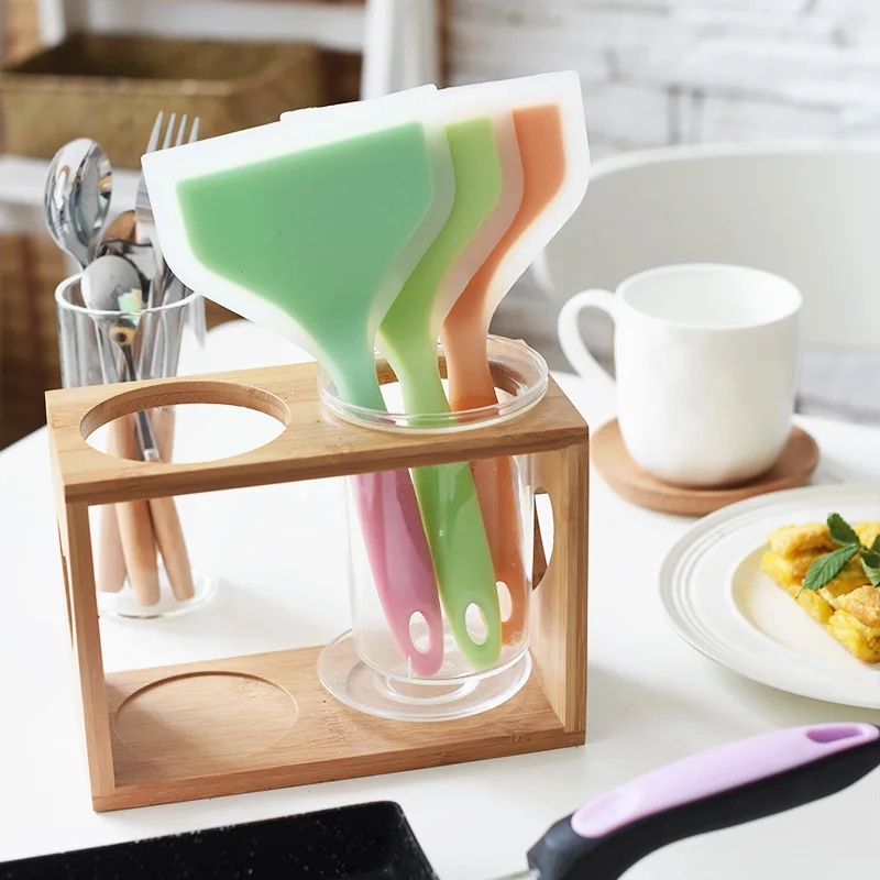 

WALFOS Silica Gel Japanese Tamagoyaki Omelette Pan Turners Temperature-Resistant Silicone Spatula Turners