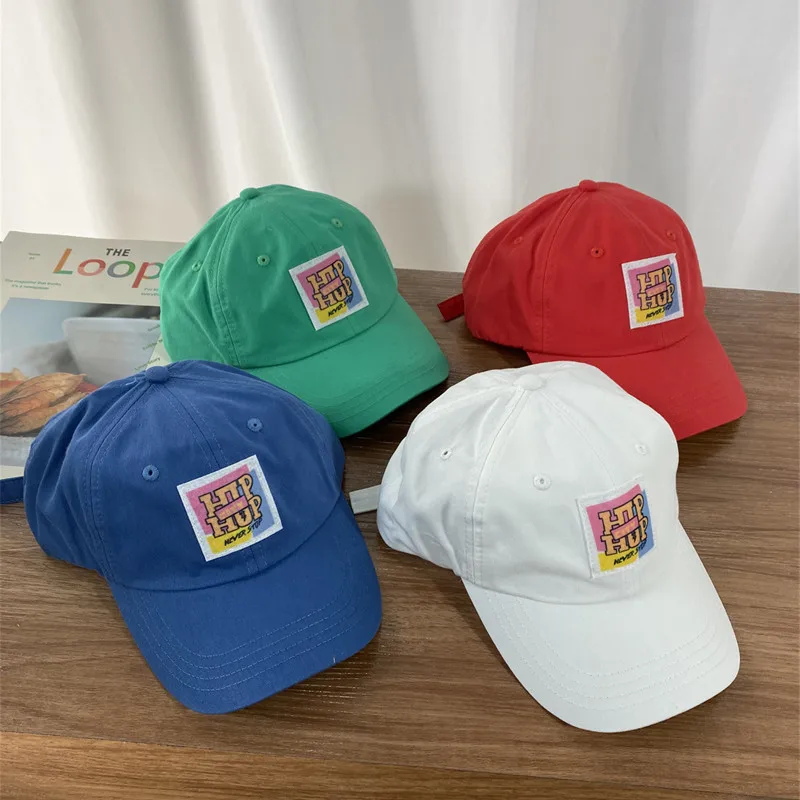 Unisex Hiphop Baseball Cap Letter Label Embroidery Pattern Solid Color Soft Top Casual Sun Protection Stylish Caps 6 Colors