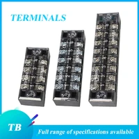 1pc tb series dual row strip screw terminal block fixed wiring board wire connector 45a 600v