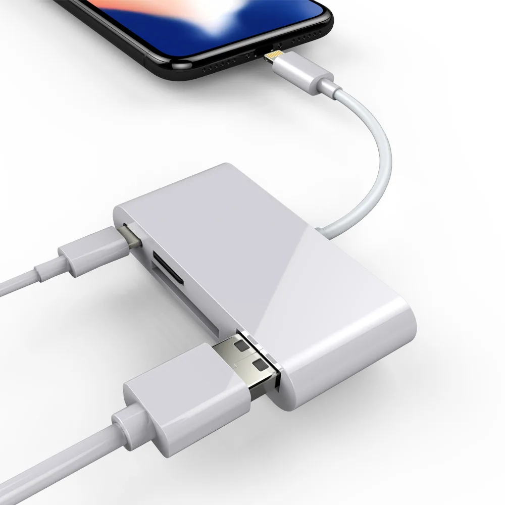 Четыре-в-одном для мобильного телефона USB2.0 кард-ридер подходит для Камера планшет устройство для считывания с tf-карт с зарядным устройством