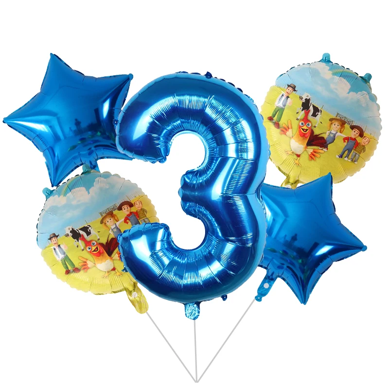 4 Новинка, 5 шт./лот, воздушный шар с животными на ферме, 30 дюймов, воздушный шар с цифрами, для детей, для первого дня рождения, для вечеринки, украшения, Globos, игрушки для детей, для фермы, вечерние - Цвет: 4
