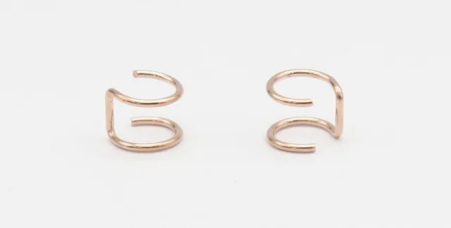 rose gold one pcs BUENOS Fashion, золотой хрящ, панк, каффы для ушей, женские клипсы, серьги, не пирсинг, крест, полые C серьги с узором, клипсы, ювелирные изделия - Окраска металла: rose gold one pcs