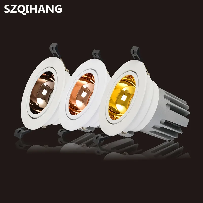 12PCS NEW Dimmable Recessed COB LED Downlights 5W/10W LED Ceiling Spot Lights AC85-265V LED Indoor Lighting Ceiling Lamps.