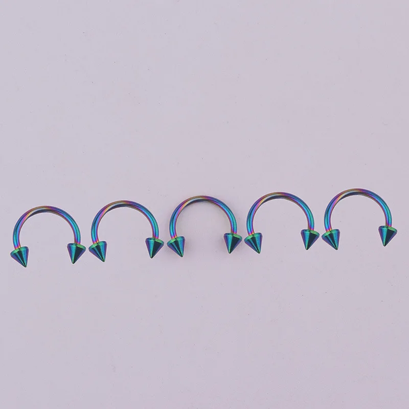 Штанга в форме подковы с шипами кольца для носа спираль трагуса септума пирсинг