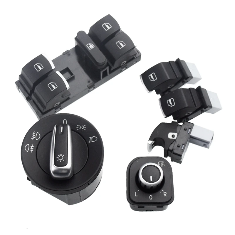 

Car Headlight Switch + Window Lift Switch For Volkswagen Golf 5 6 Mk5 6 Jetta 5 6 Pat B6 Touran Seat 5Nd941431A 5Nd959565B