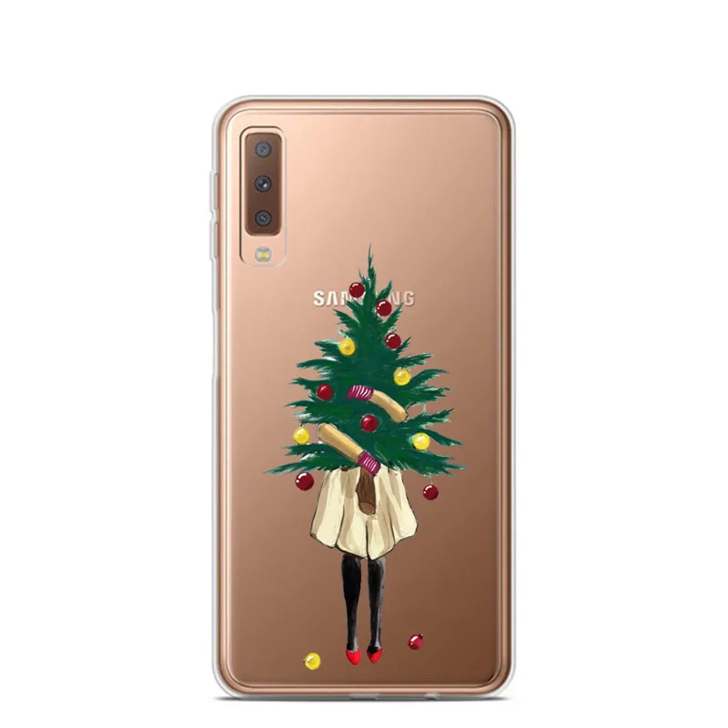 TPU Мультяшный Рождественский чехол для samsung Galaxy A10 A30 A50 A70 A80 Санта Клаус мягкий чехол TPU для samsung A6 A7 A8 Plus A9 - Цвет: TPU