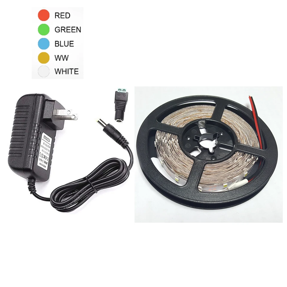 Светодиодная ленсветильник 12 В постоянного тока 2 А источник питания 2835 RGB лента