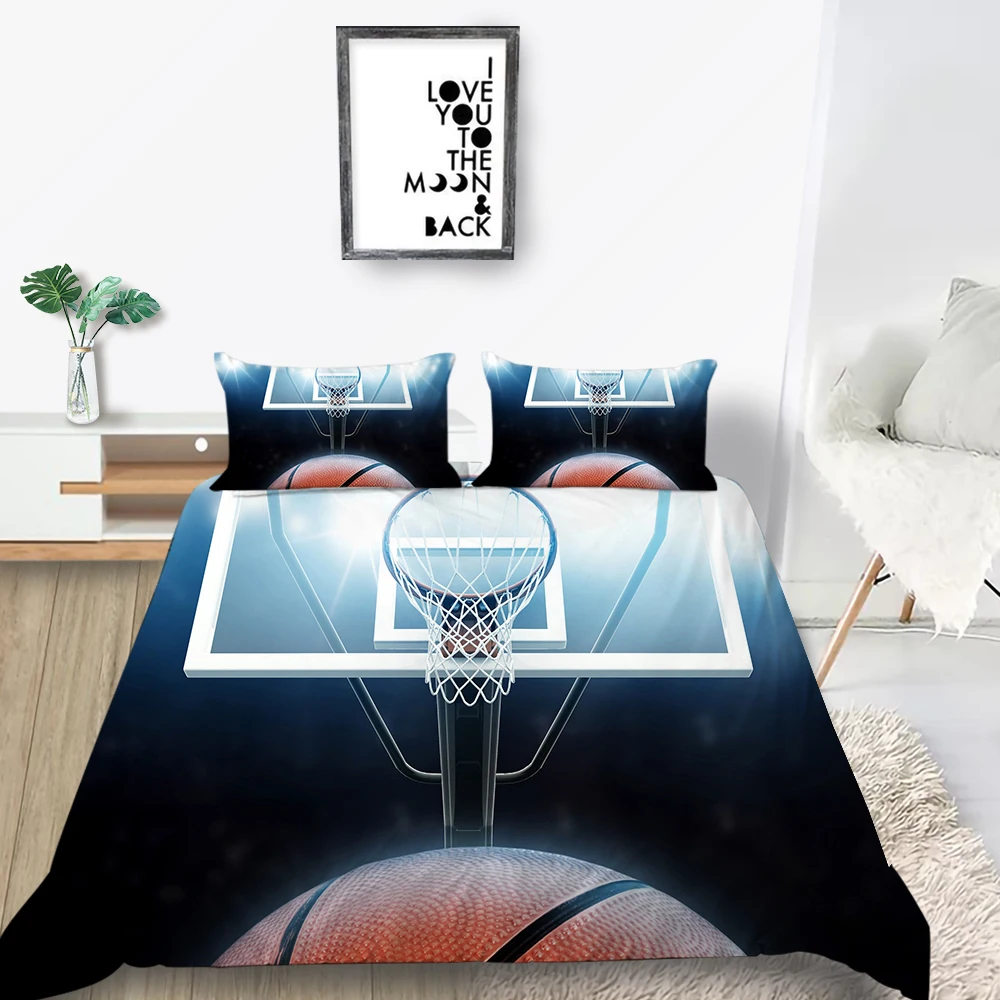

Комплект постельного белья с Баскетбольным обручем, модный крутой Комплект постельного белья с 3D рисунком, для мальчиков, для двуспальной кровати