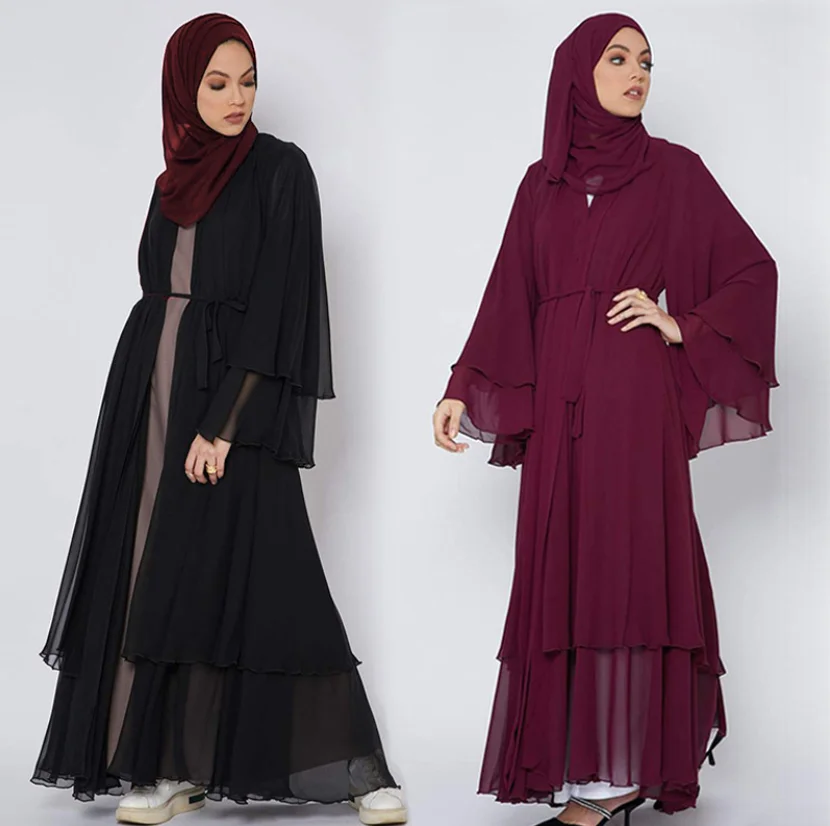 

Clothes Turkey Women Arabic African Hijab Eid Dress Chiffon Muslim Abayas Caftan Femme Mujer Robe Musulmane Longue Dubai Kaftan