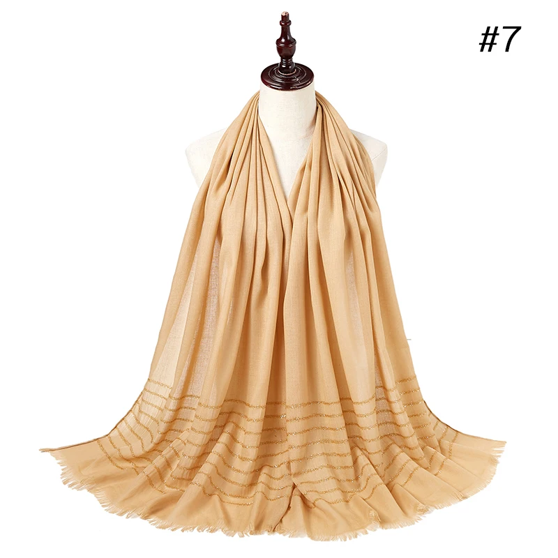 Plain Shimmer maxi cotton scarf hijab solid Fringed shawls glitter muslim long muslim head wrap turbans scarves/scarf 10PCS/LOT
