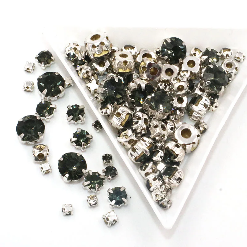 Новинка лидер продаж бисер для одежды 100 шт./упак. смешанные размеры серое стекло