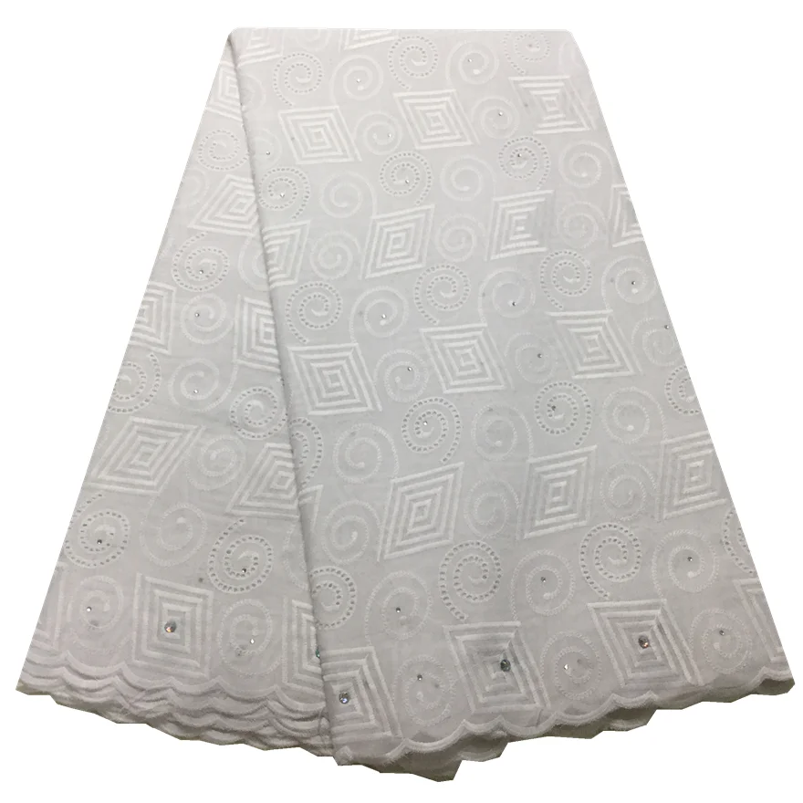 Чисто белая нигерийская швейцарская вышивка вуаль кружева в Швейцарии высокое