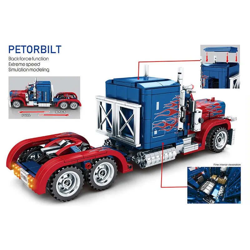 Конструктор Yeshin Technic серии 701803 849 шт. тяжелый грузовик контейнер 389 набор